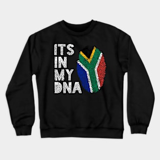 Its In My DNA South Africa Flag Fingerprint Crewneck Sweatshirt